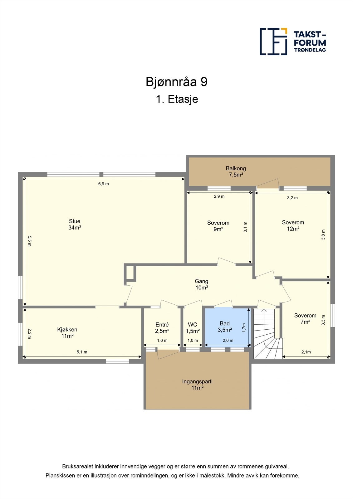 Planskisse 1. etasje Galleribilde