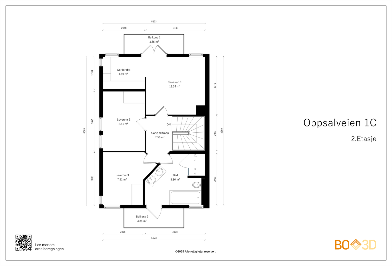 Plantegning andre etasje. Galleribilde