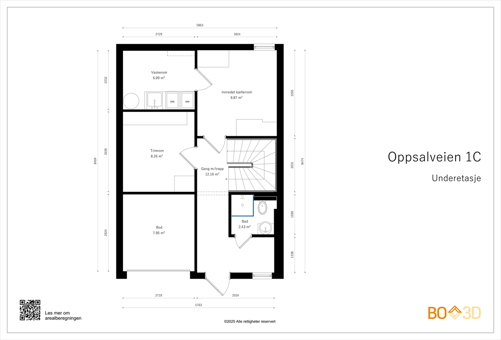 Plantegning underetasje. Galleribilde