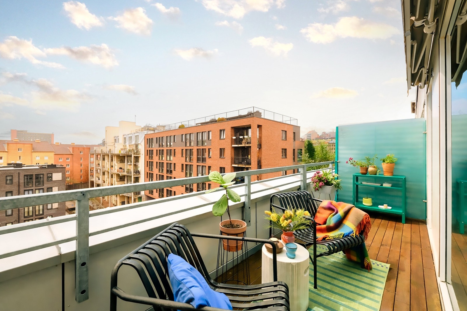 Solrik takterrasse på nesten 9 kvm. Galleribilde