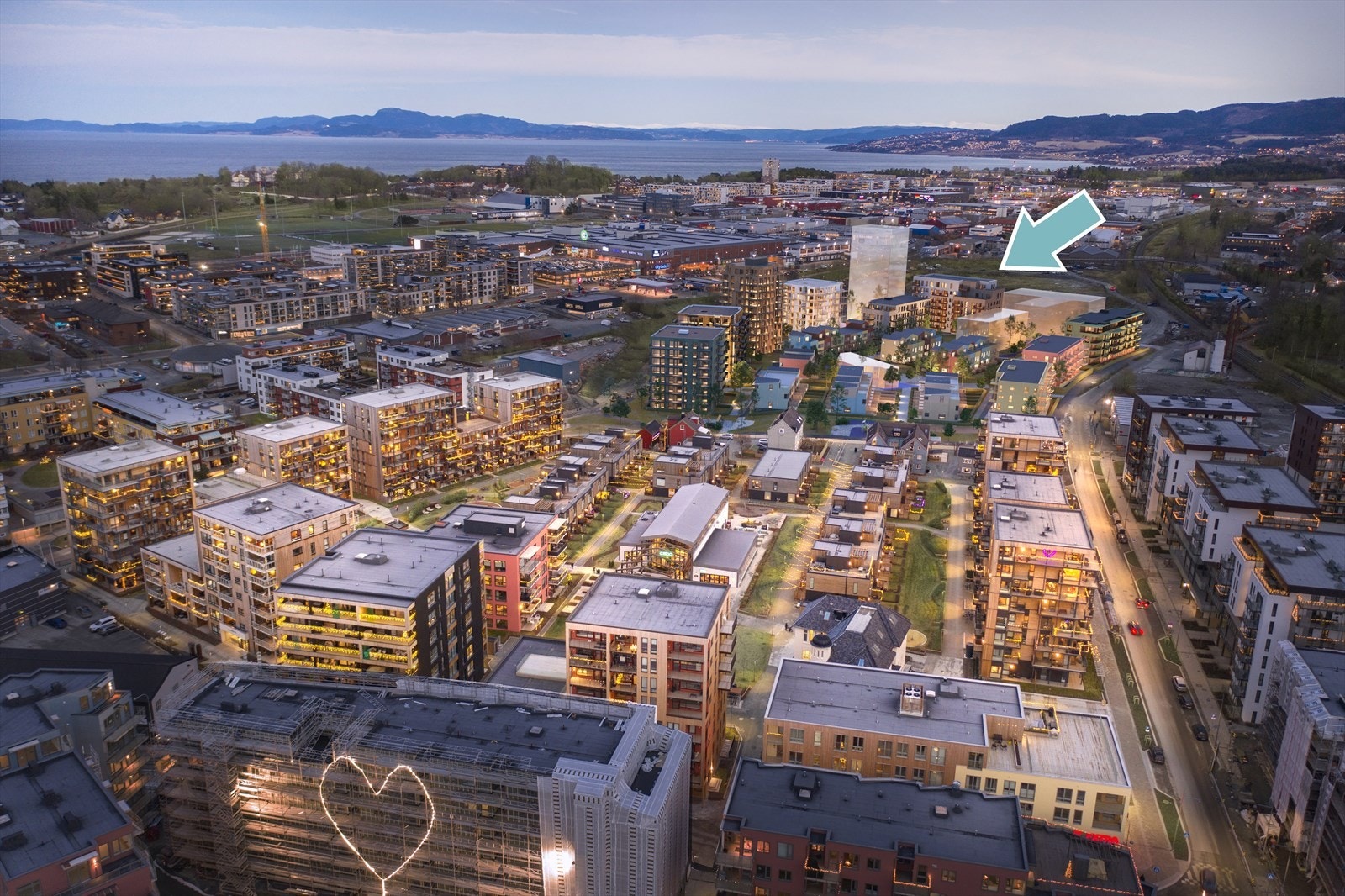 Oversiktsbilde fra Nye Lilleby med Smelteverket 3 illustrert Galleribilde