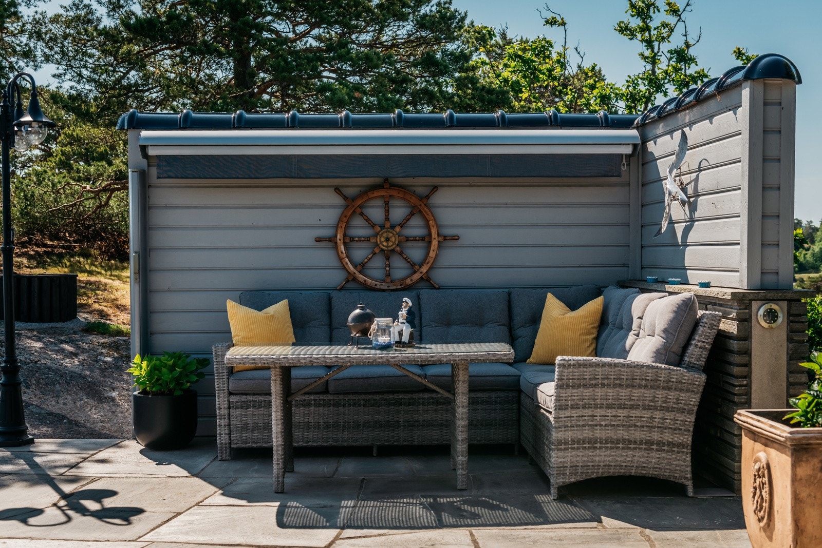 Her kan du tilpasse deg vær og vind, med levegg, markise og sittegrupper i enhver retning Galleribilde