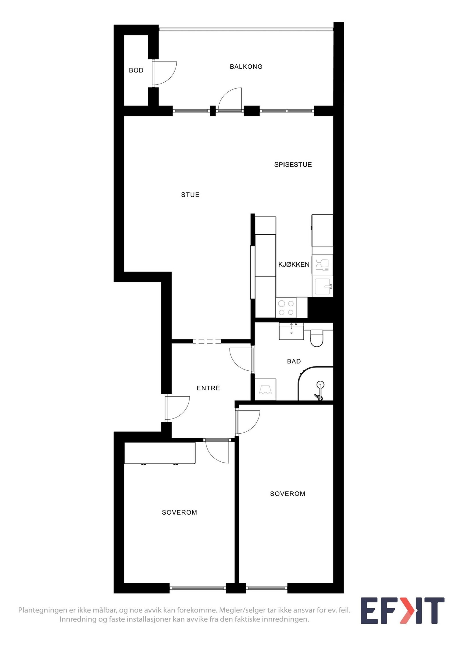 Gjennomgående og praktisk planløsning med romslige rom Galleribilde