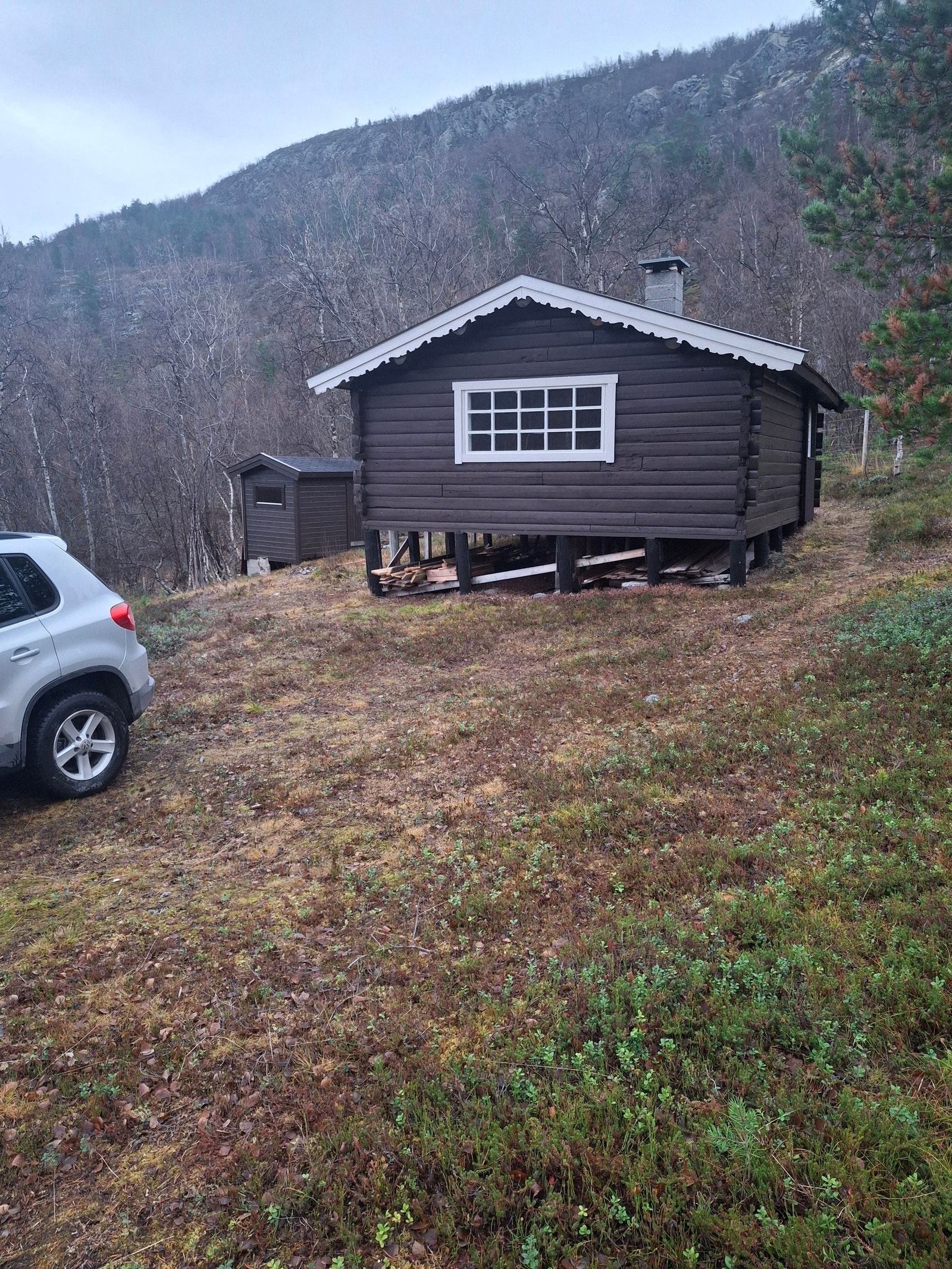 Nordvegg med innkjøring fra traktorvei. Galleribilde