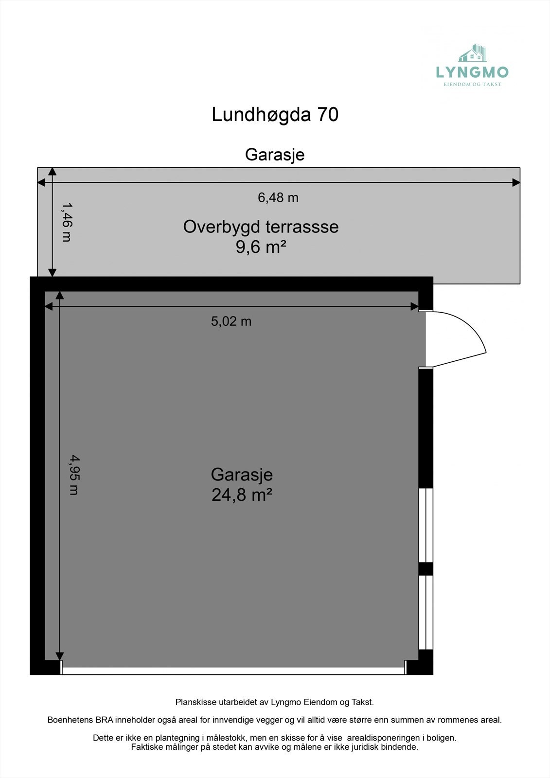 Planskisse garasje. Galleribilde