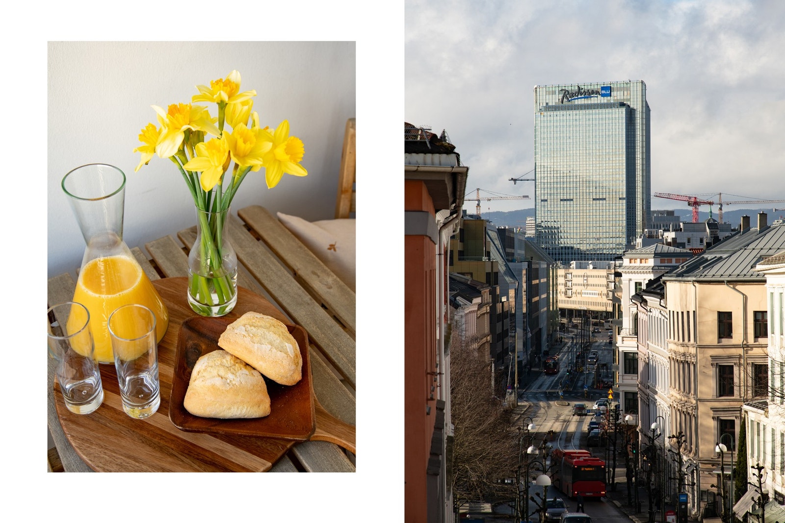 Nydelig utsikt mot sentrum fra balkongen. Galleribilde