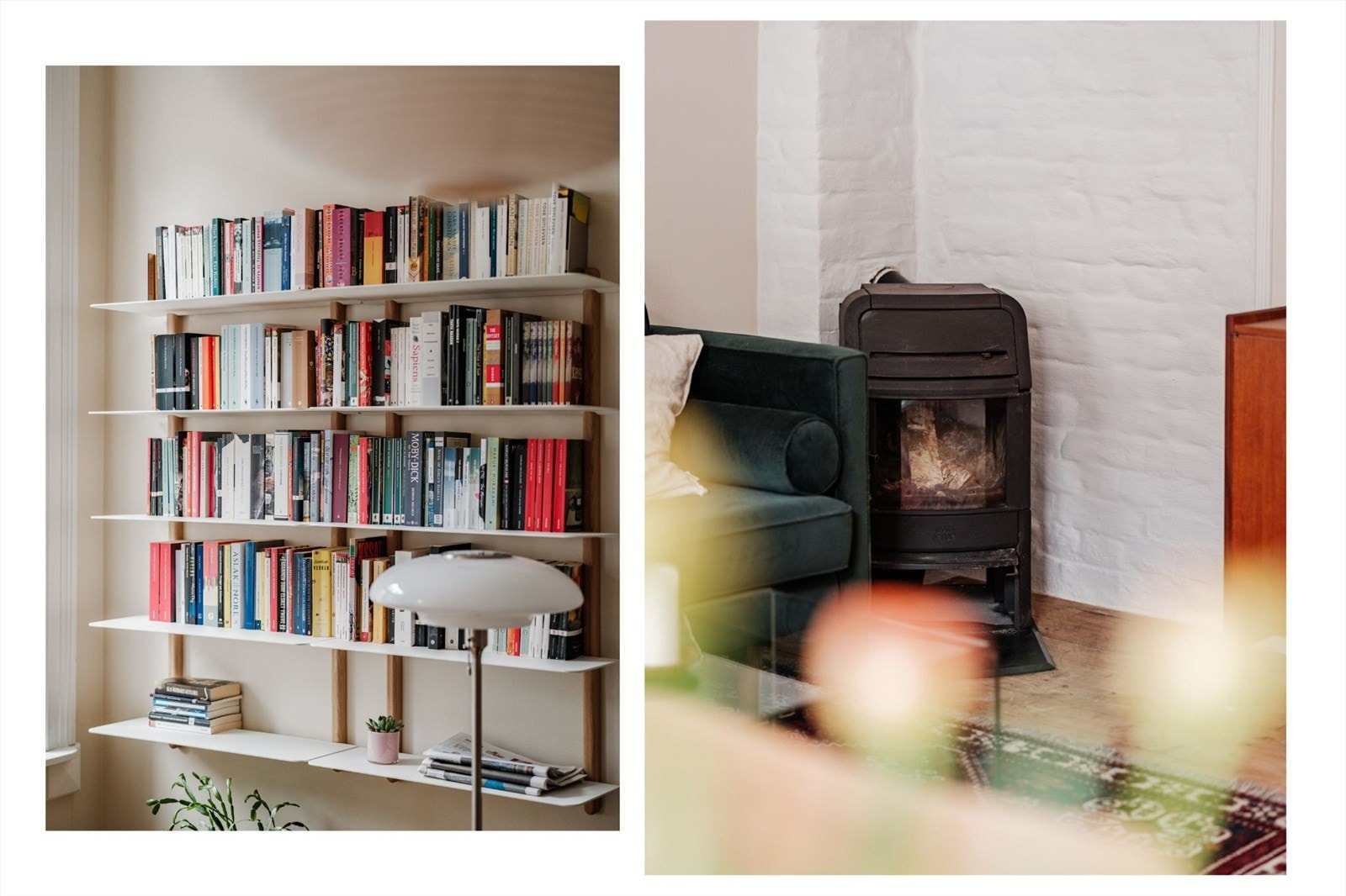 I stuen er det også en hyggelig peis - perfekt for kalde dager! Galleribilde