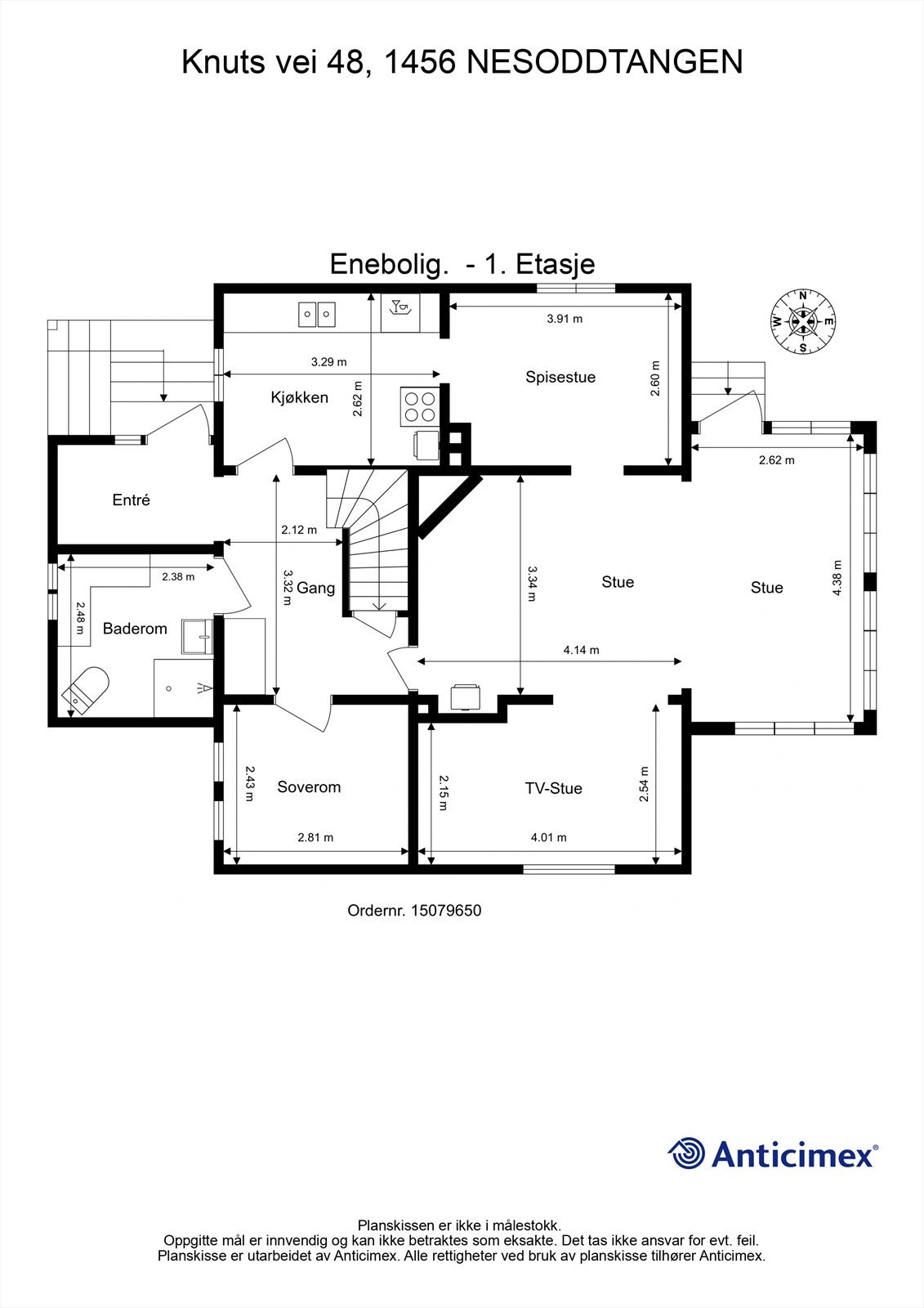 Plantegning 1. etasje Galleribilde