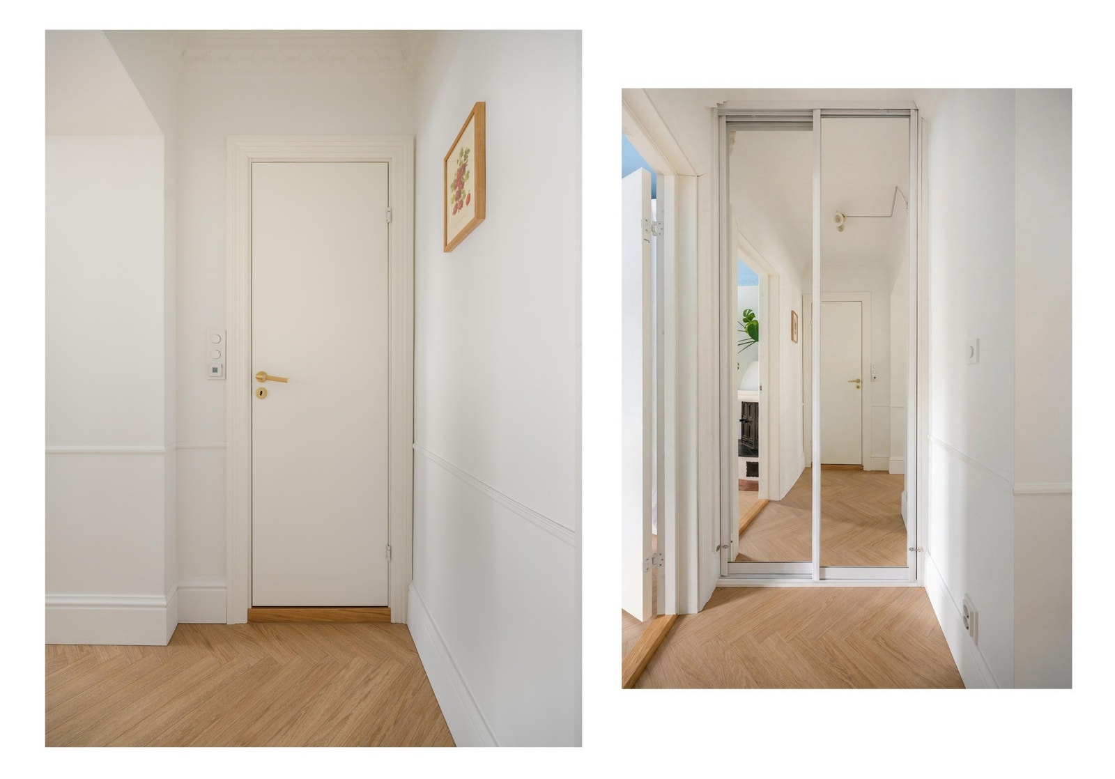 Mellomgangen utenfor soverommet knytter rommene fint sammen. Her er det også garderobeskap som gir ytterligere oppbevaringsplass. Galleribilde