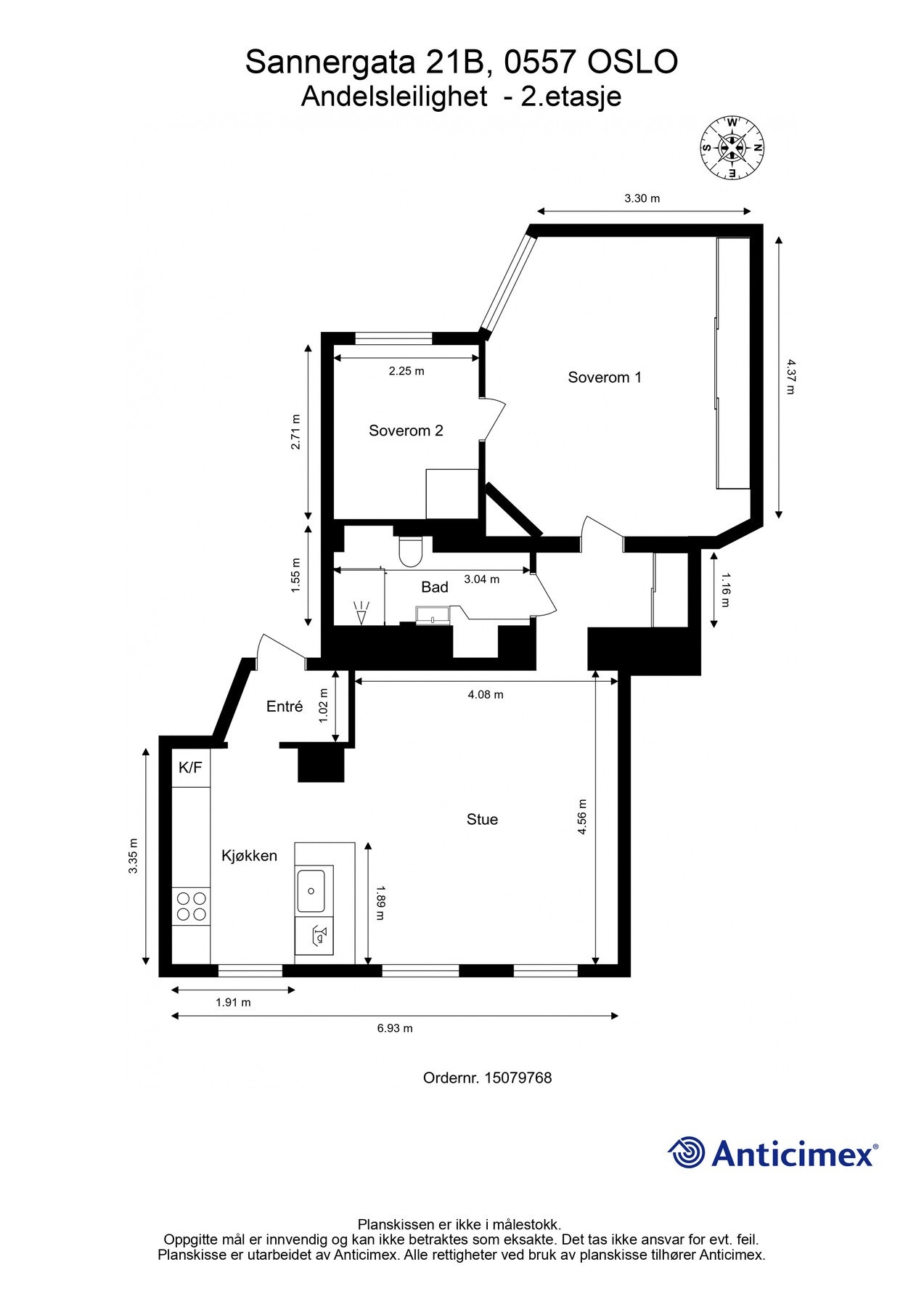 Gjør deg kjent med leilighetens planløsning før du titter videre. Leiligheten disponerer en kjellerbod på 8kvm. Galleribilde