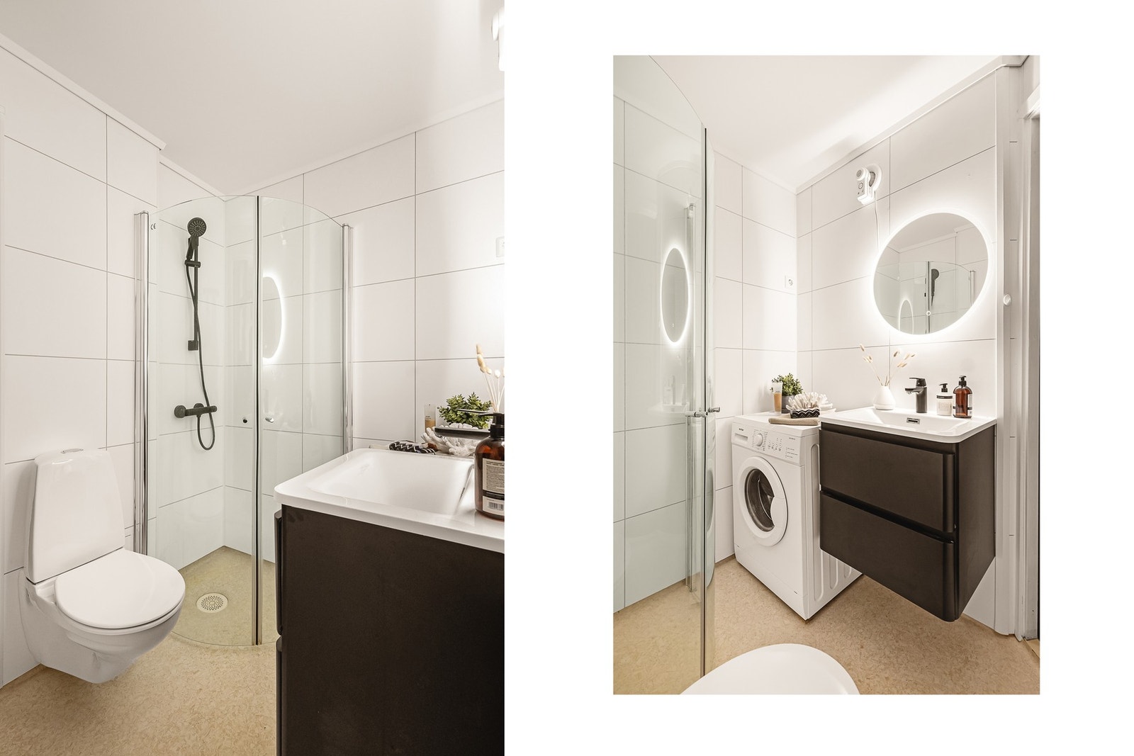 - Bad pusset opp i 2009 av Kompetansebygg AS med varmekabler i gulv, elektrisk vifte på vegg og opplegg for vaskemaskin - Galleribilde