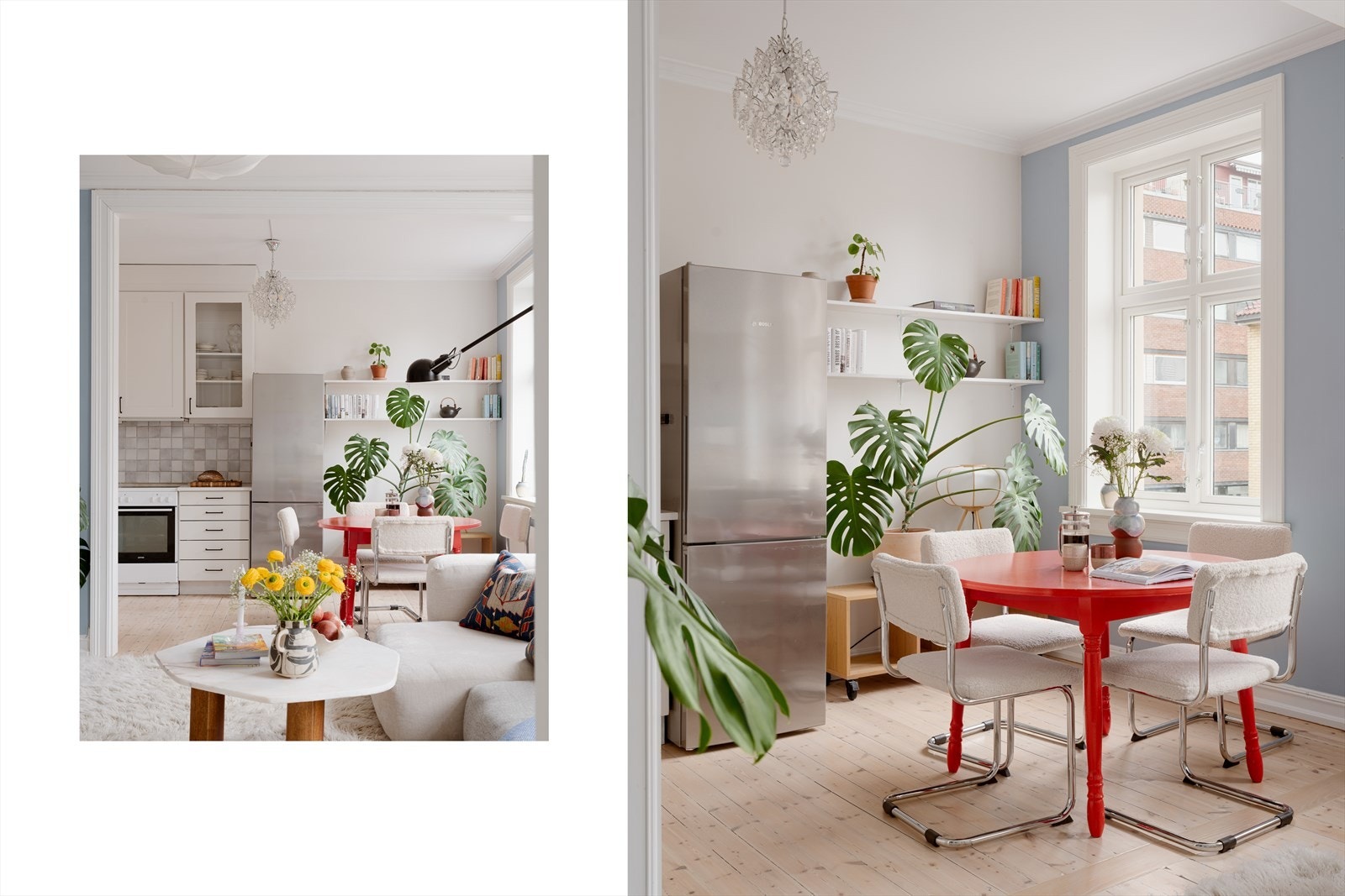 Her er det god plass til en hyggelig spiseplass i tilknytning til kjøkkenet. Galleribilde