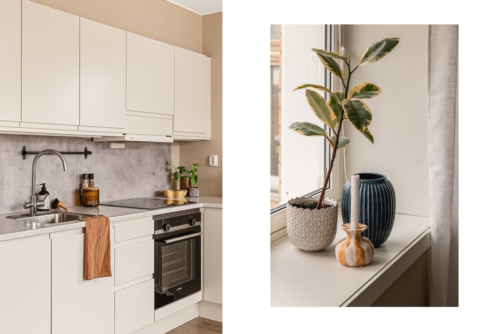 Kjøkkenet har godt med oppbevaringsplass i skap og skuffer, samt god arbeidsplass på benken. Galleribilde