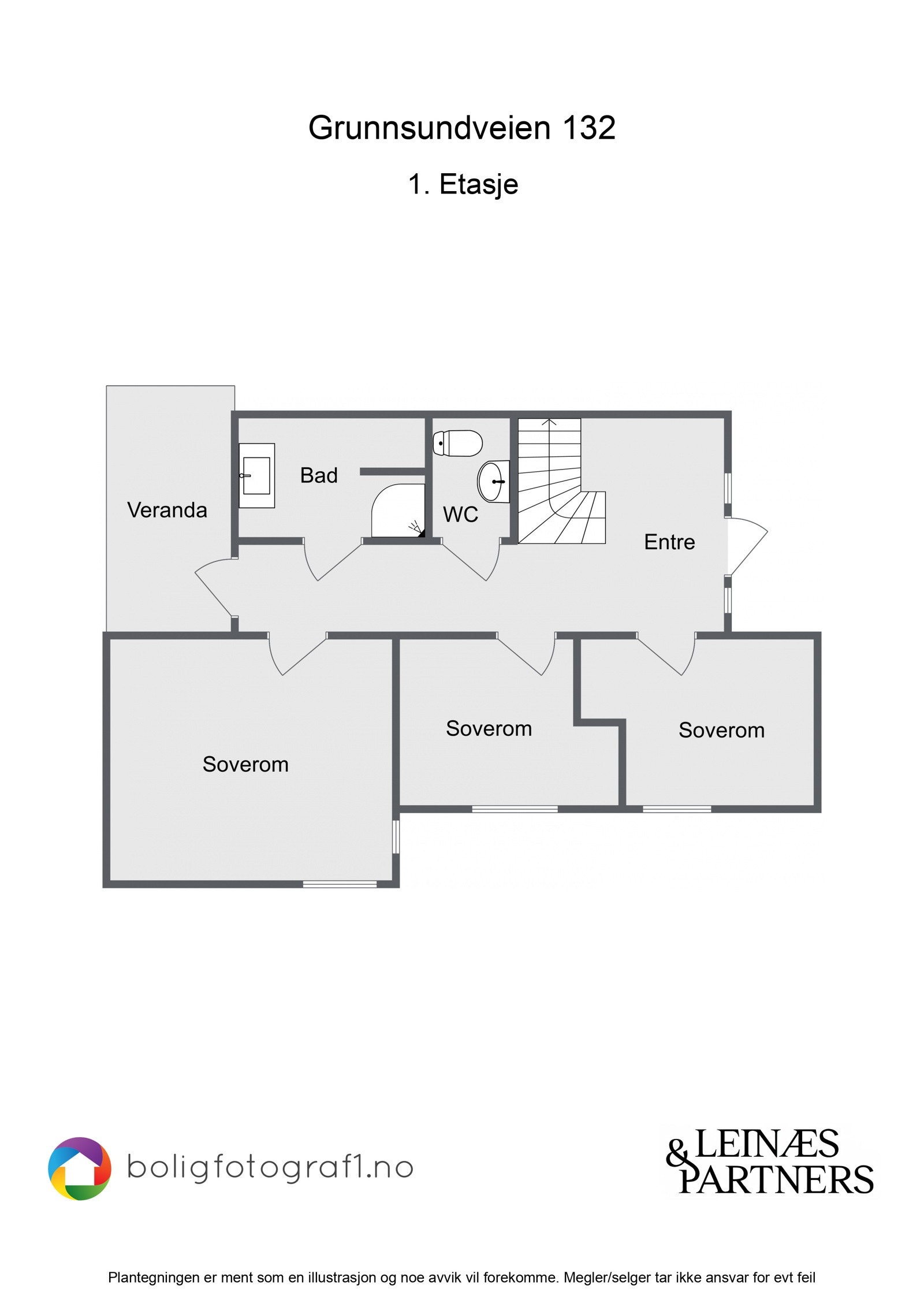 Plantegning 1. etasje Galleribilde