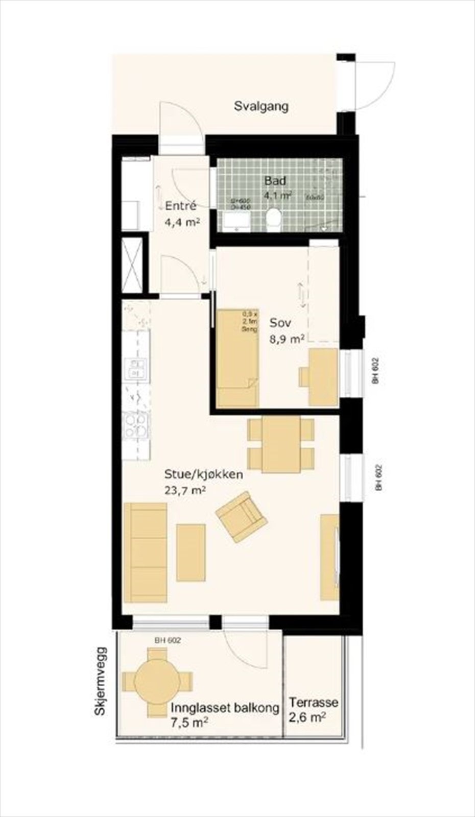 Planskisse fra utbygger Galleribilde