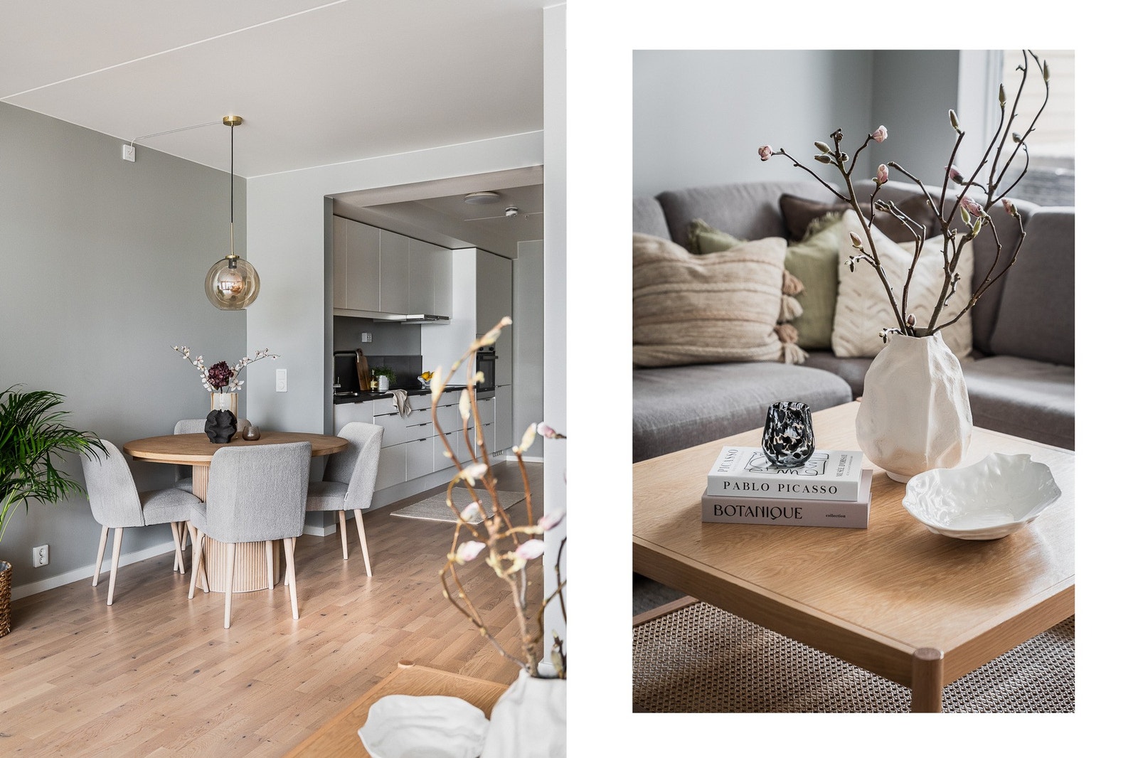 Spiseplassen har en naturlig del av oppholdsrommet, perfekt for måltider og sosiale sammenkomster. Galleribilde