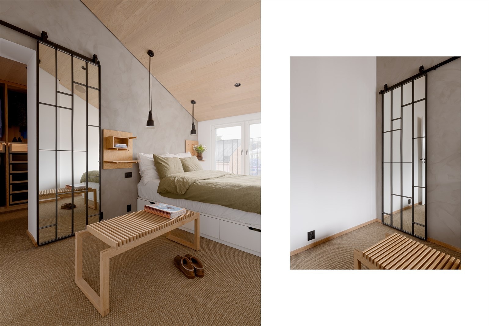 Praktisk skyvedør i speil inn til walk-in closet. Galleribilde