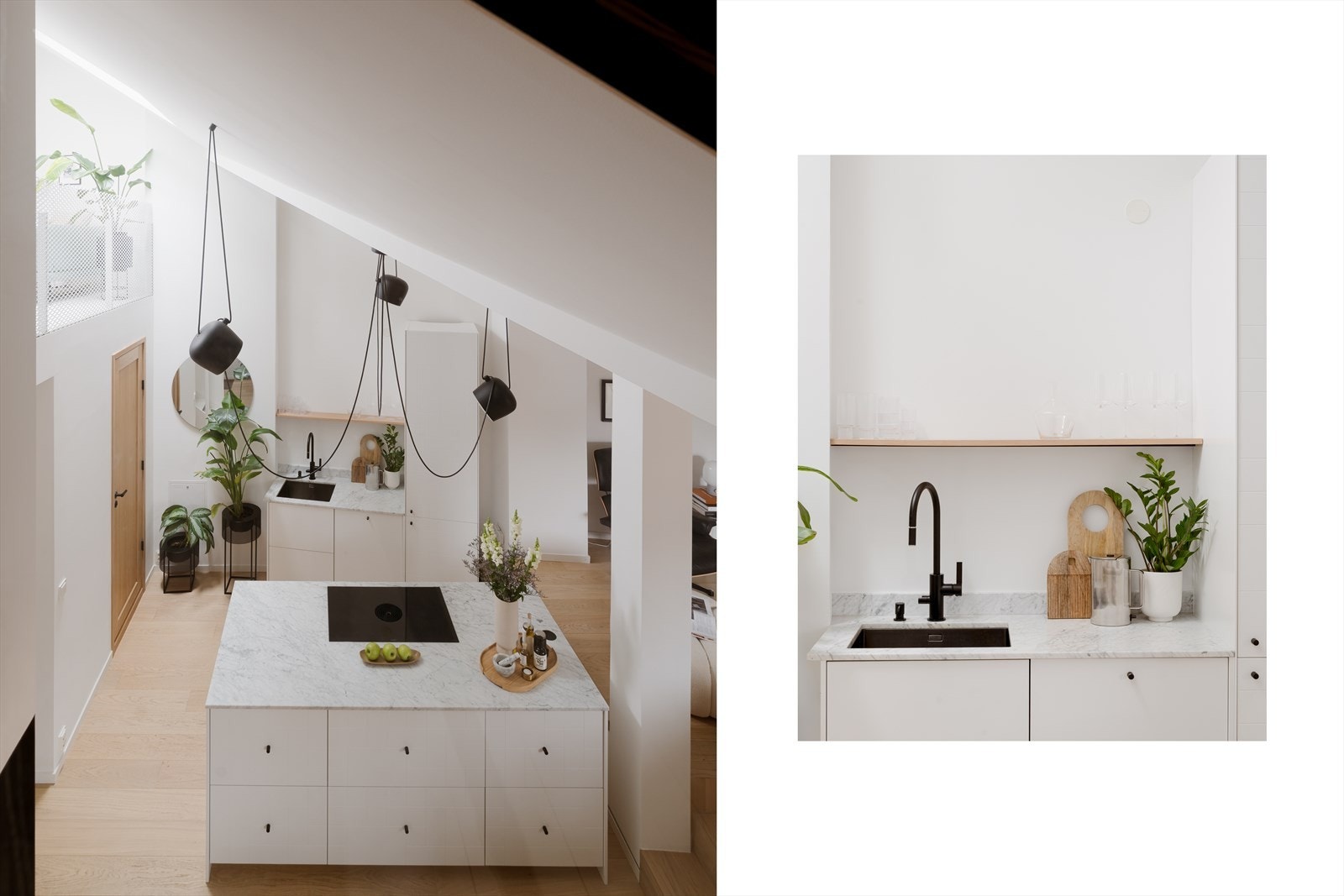 Tidsriktig og påkostet kjøkken fra 2019 med lyse, glatte fronter. Galleribilde