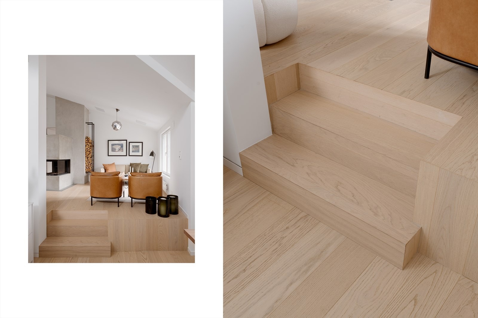 Hellimt kvalitetsgulv i en-stavs parkett fra 2018. Galleribilde