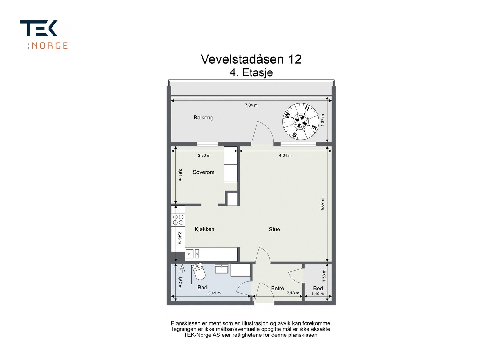 Plantegning - Vevelstadåsen 12 - 4. Etasje Galleribilde
