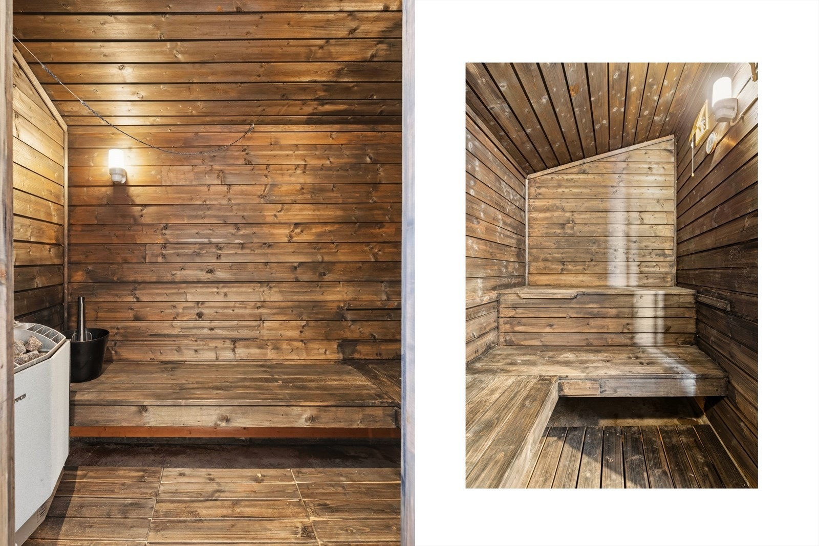 Det er også badstu i boligen. Det måler 3,3 kvm. Galleribilde