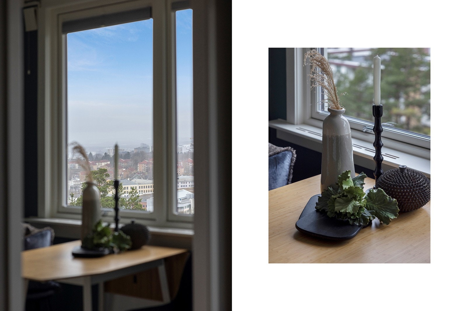 Lys og rolig spiseplass der du kan titte ut mens du tar morgenkaffen. Galleribilde