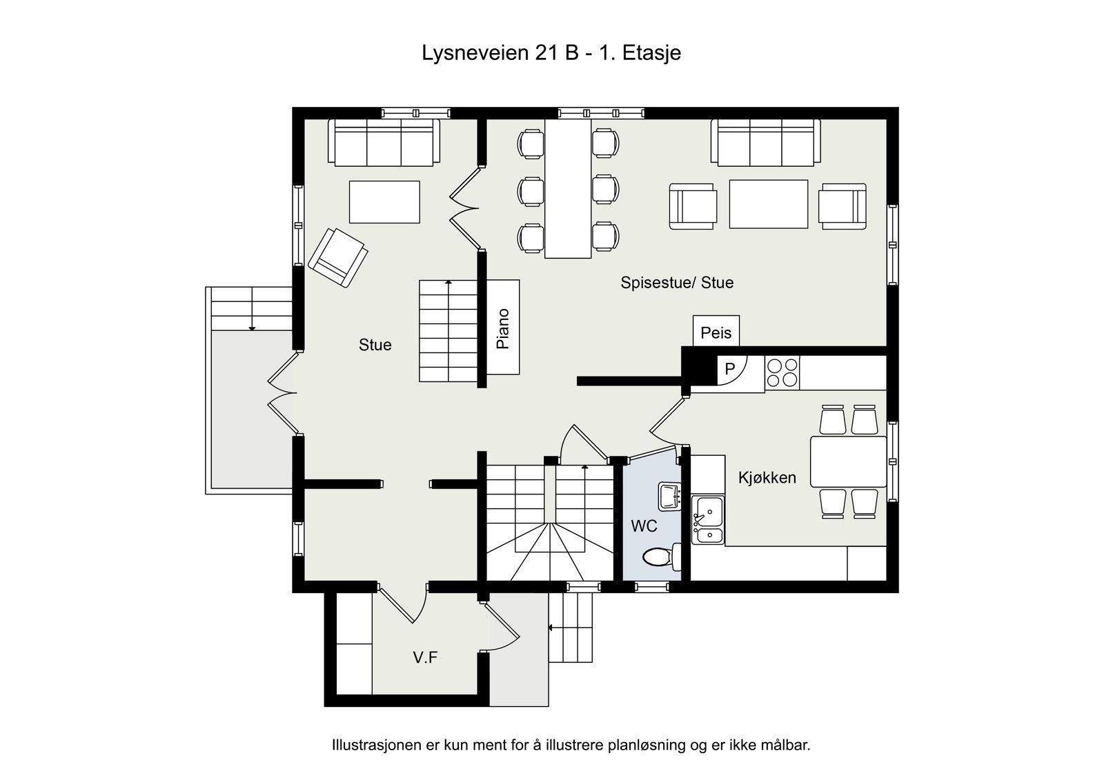 Plantegning 1. etasje Galleribilde