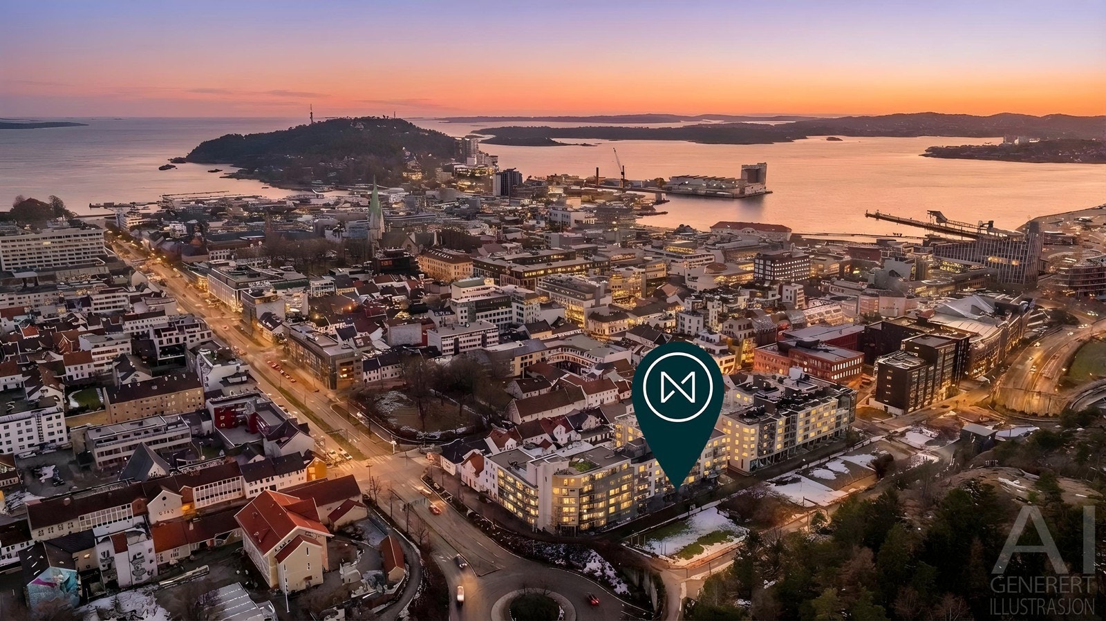 Leiligheten har en flott beliggenhet i Kvadraturen, like ved Markens og Baneheia Galleribilde