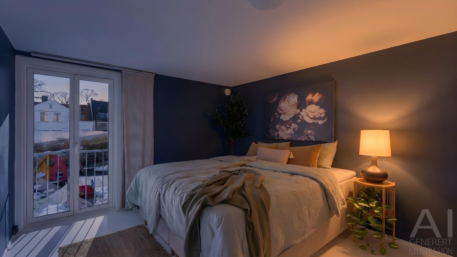 Leiligheten har totalt 2 soverom, hvor dette er i øverste etasje Galleribilde