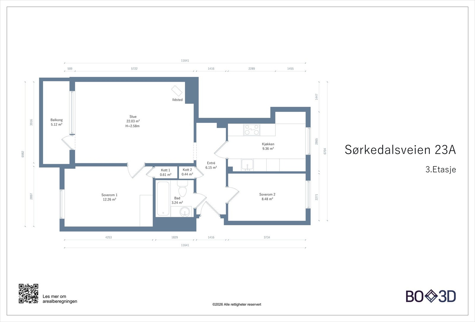Plantegning Sørkedalsveien 23A Galleribilde