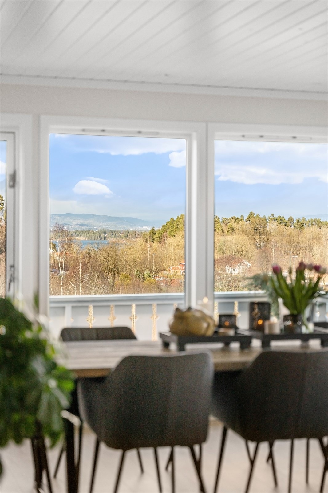 Fra spisestuen er det flott utsikt mot fjorden. Galleribilde