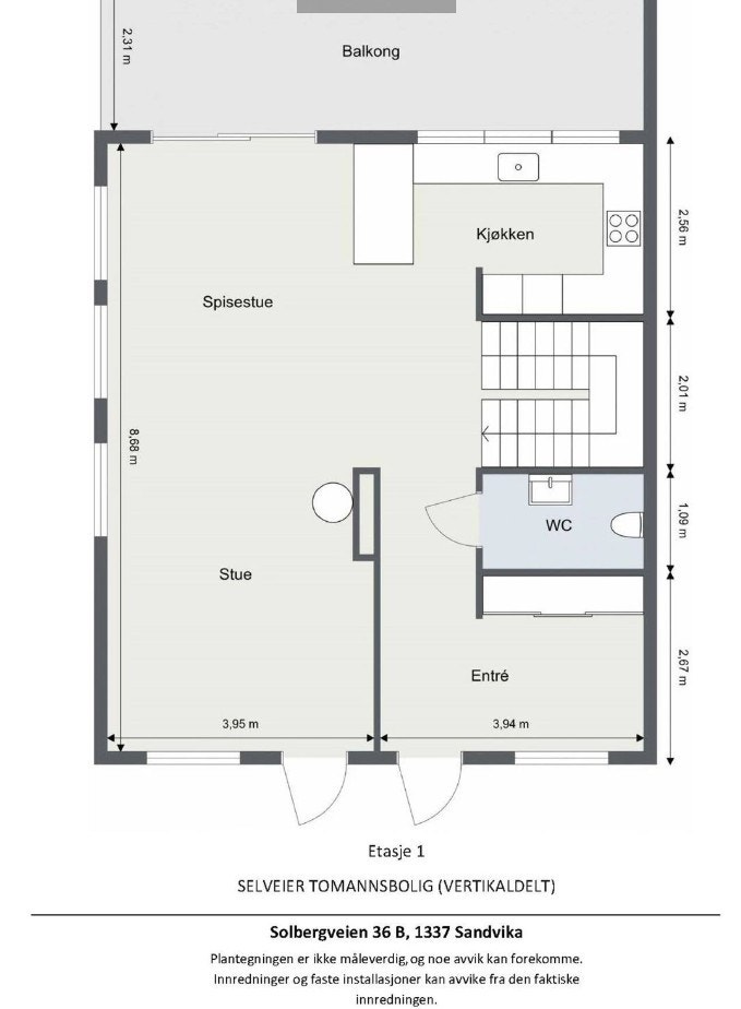 Plantegning 1. etasje Galleribilde