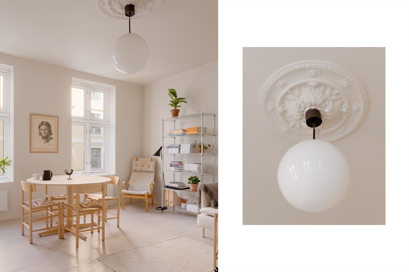 Leiligheten er pusset opp i nyere tid, oppleves eksklusiv og bærer preg av gjennomtenkte løsninger og tidløse materialvalg. Galleribilde