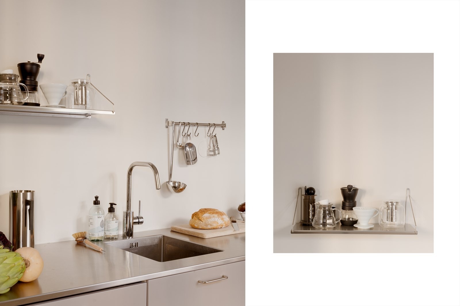 Leiligheten har et moderne og stilrent kjøkken fra 2021 med glatte og lakkerte matte fronter, samt integrerte hvitevarer. Galleribilde