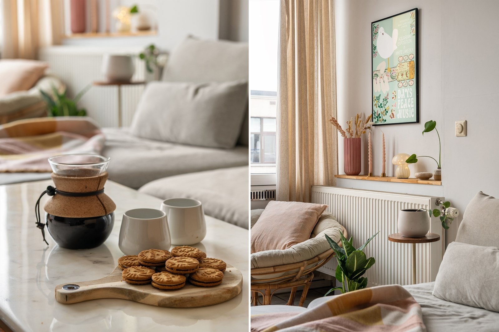 Oppvarming fra felles varmtvann på radiatorer i entre og stue. Både fyring og varmtvann er inkludert i fellesutgiftene. Galleribilde