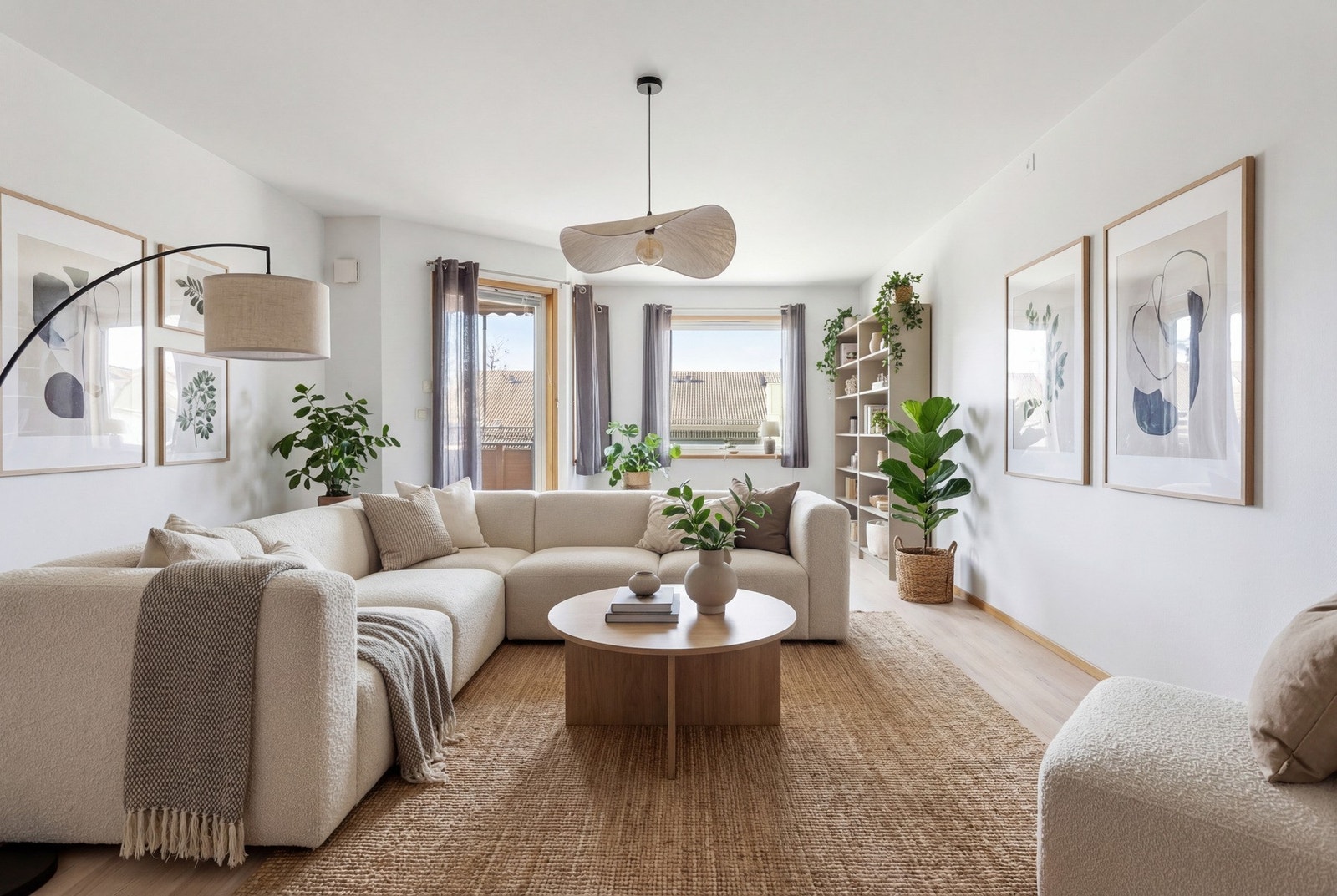 Noe oppgraderinger og påkostninger må påregnes. Her er stuen digitalt oppusset og vist med digitalt styling. Galleribilde