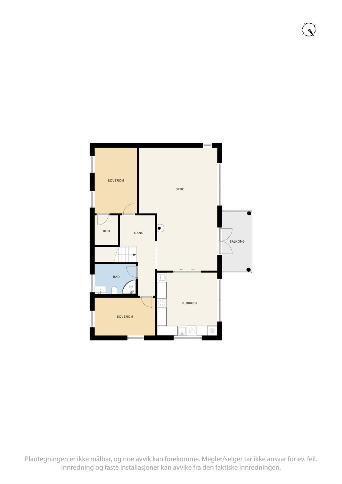 Andre etasje rommer boligens sosiale kjerne med åpen stue- og kjøkkenløsning, samt to soverom og bad. Galleribilde