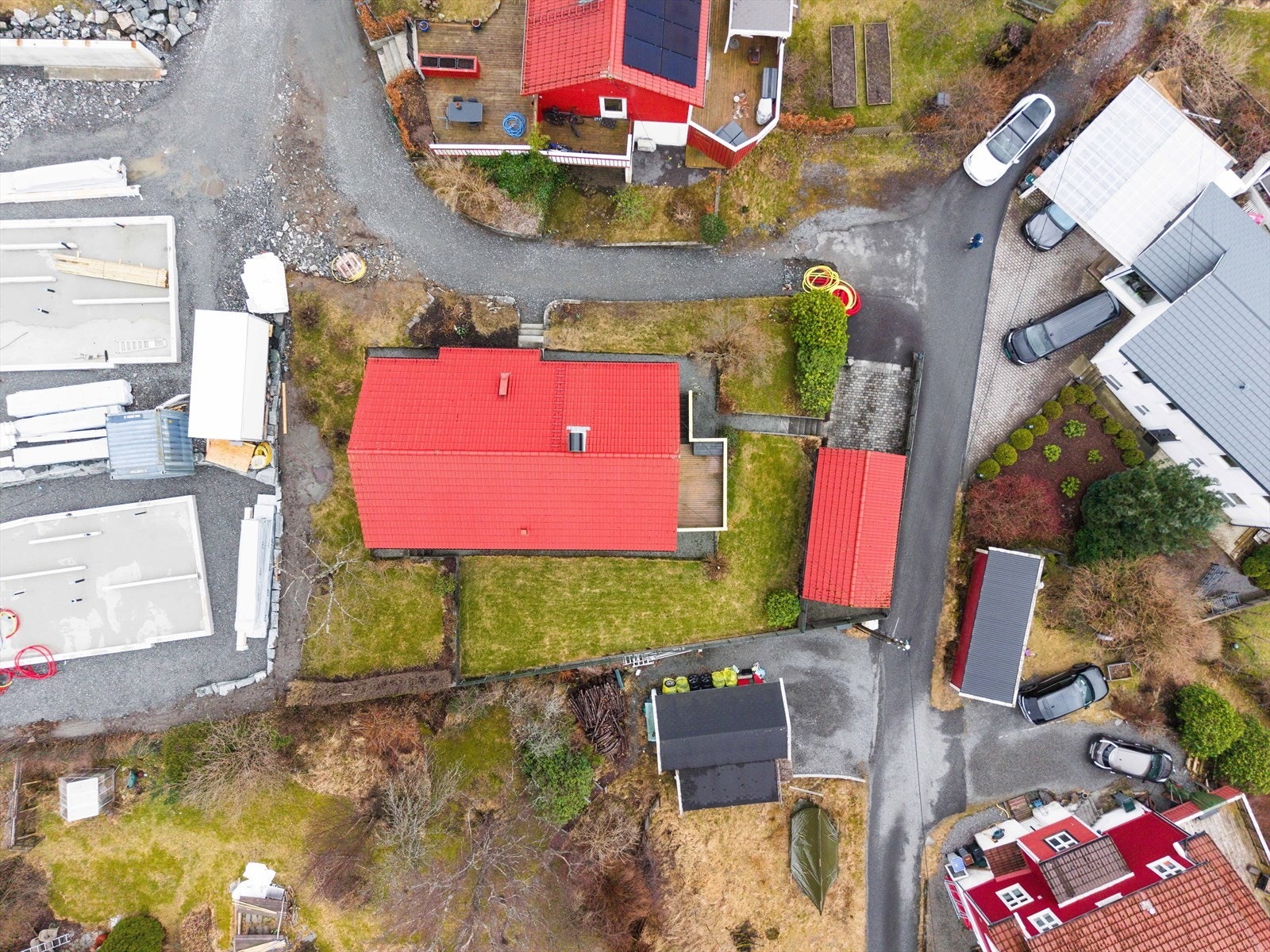 Fugleperspektiv av eiendommen. Galleribilde