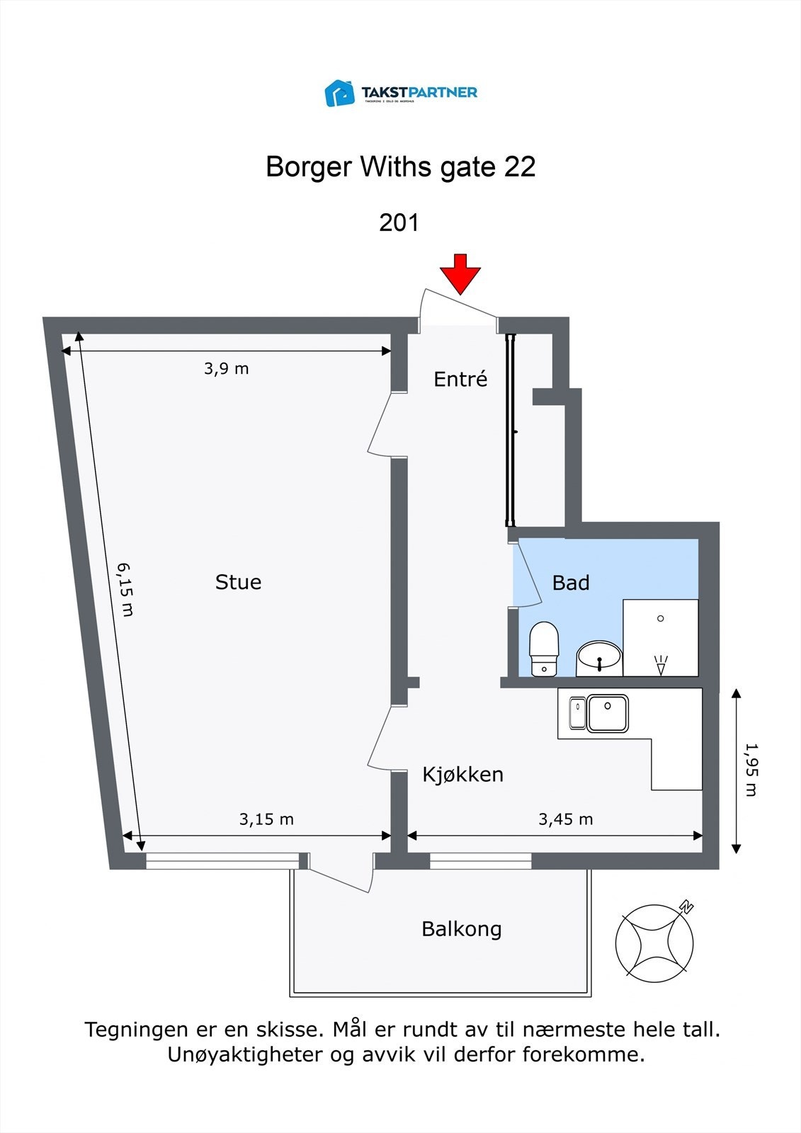 Plantegning (avvik kan forekomme). Det skal legges opp vann i stuen for å kunne flytte kjøkkenet og etablere et soverom i dagens kjøkkenrom. Galleribilde