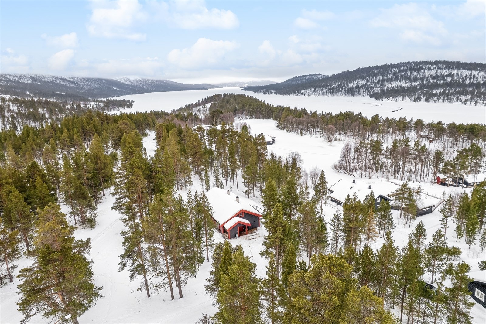 Fritidsboligen ligger i et etablert hytteområde på Savalen, 723 meter over havet. Galleribilde