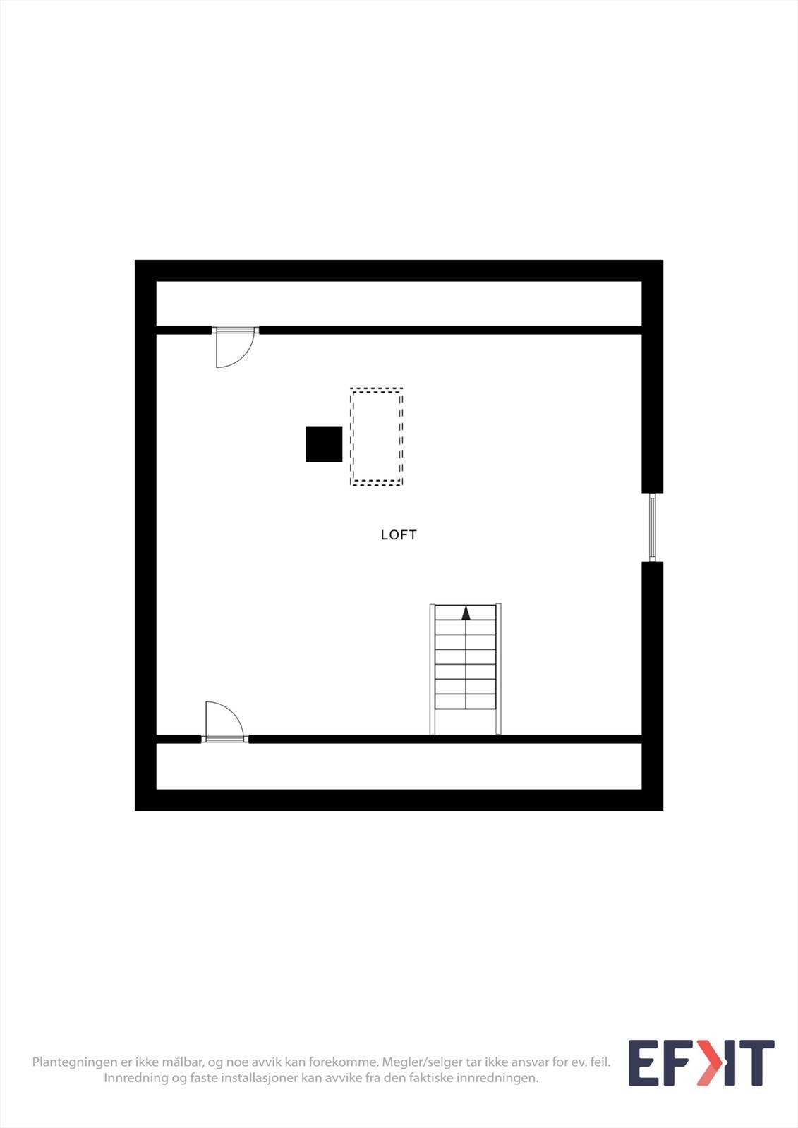 Loftsetasjen består av en åpen og anvendelig loftstue på 25 m². Galleribilde