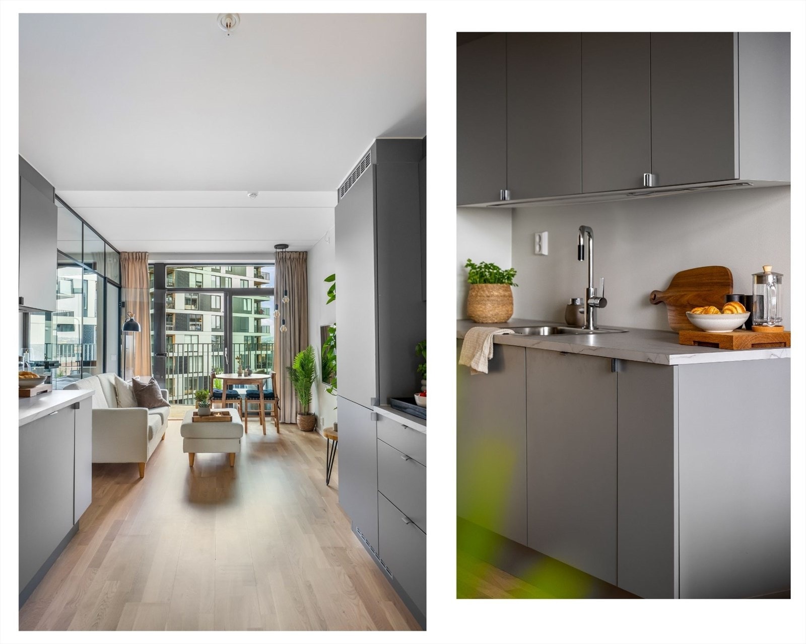 En gjennomført stil i en moderne leilighet. Galleribilde