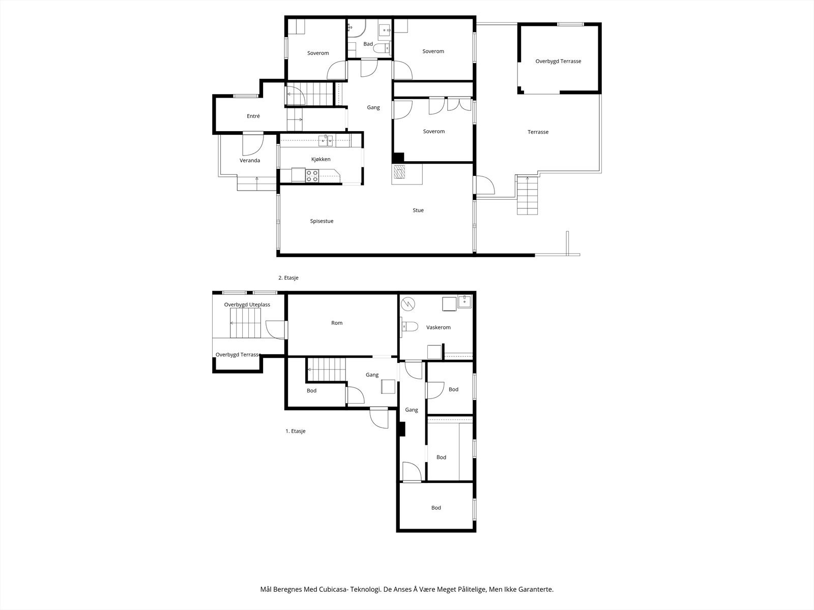 Plantegning begge etasjer. Galleribilde
