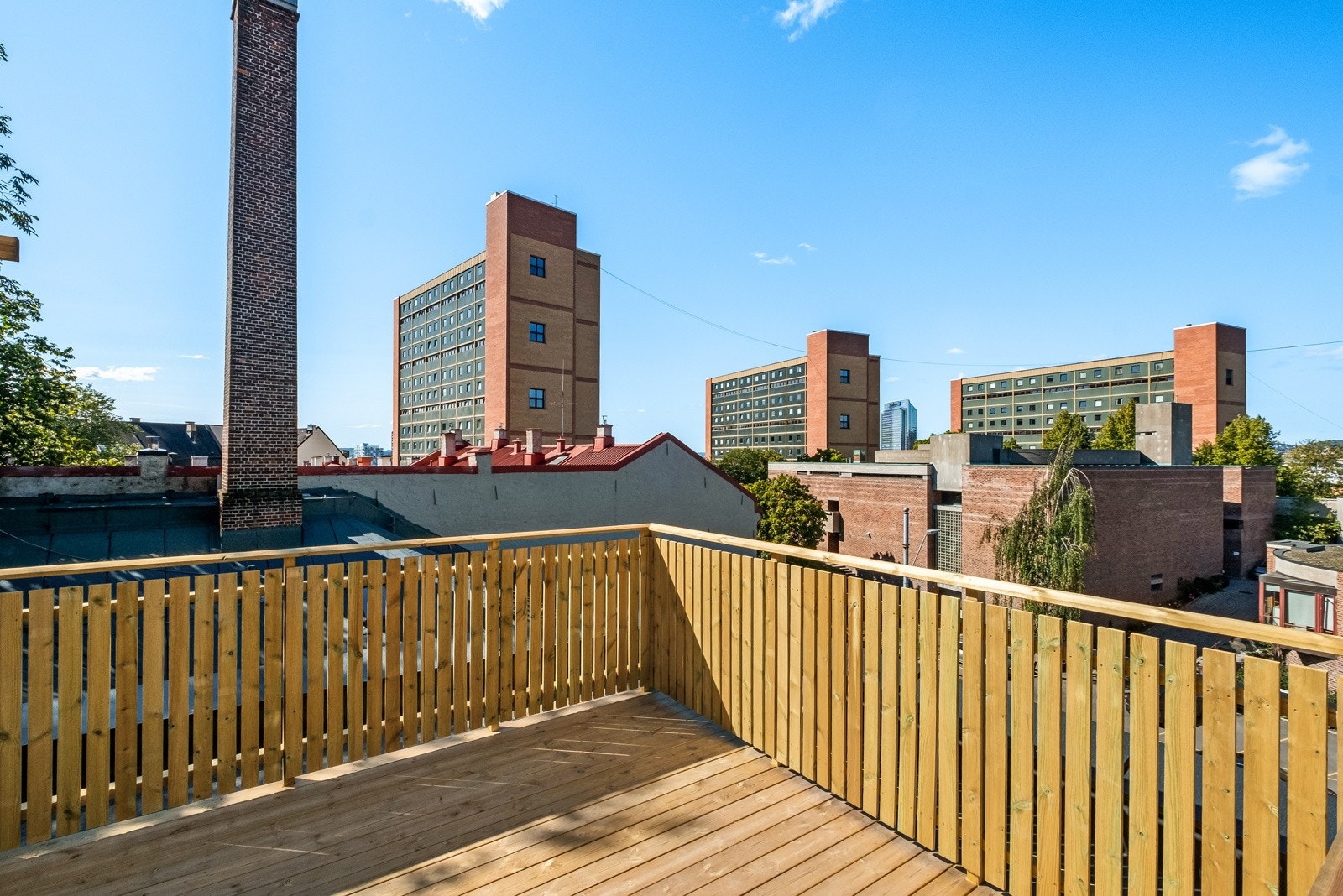 Takterrasse på toppen av bygg C som alle beboerene i prosjektet har tilgang til. Galleribilde