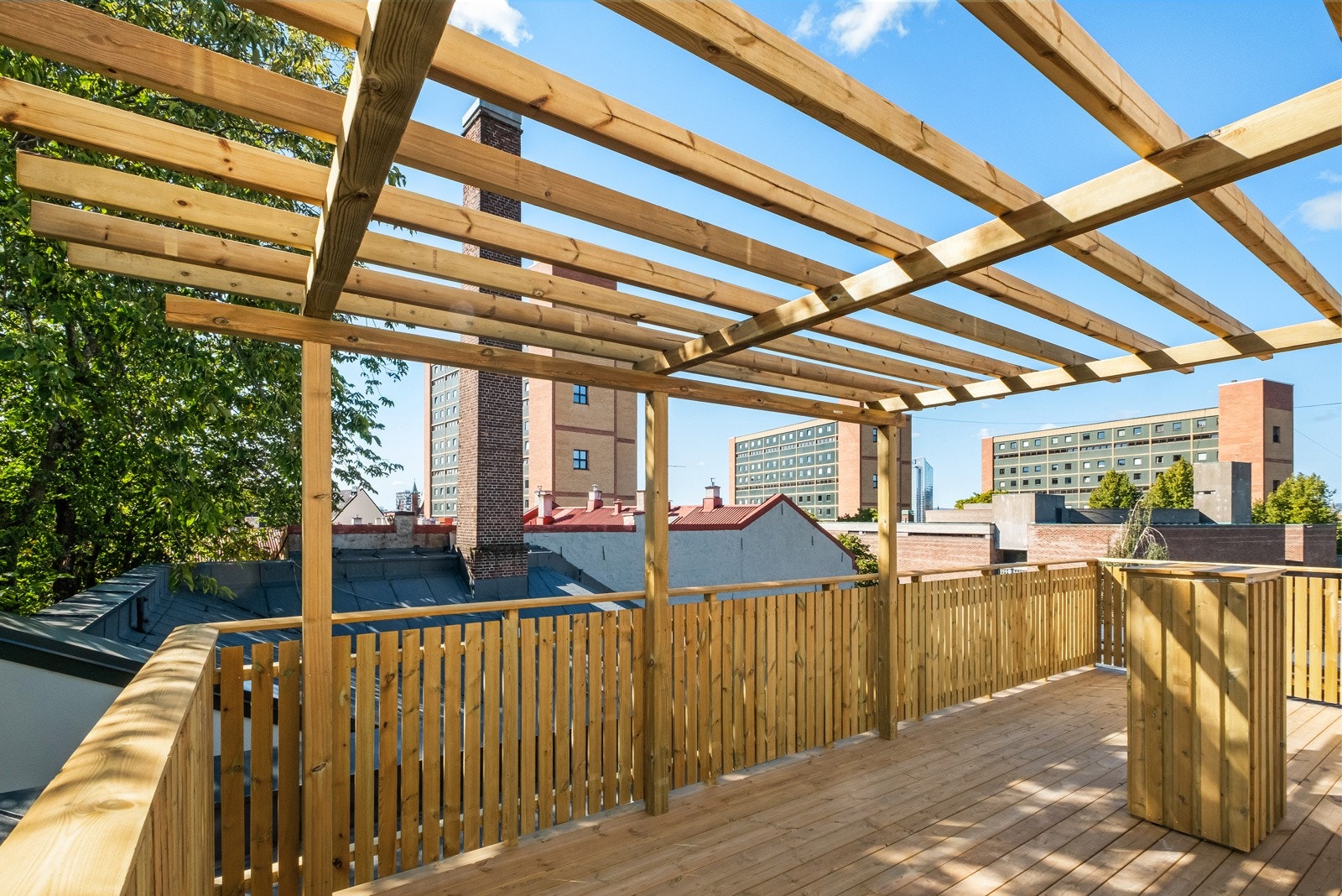 Takterrasse på toppen av bygg C som alle beboerene i prosjektet har tilgang til. Galleribilde