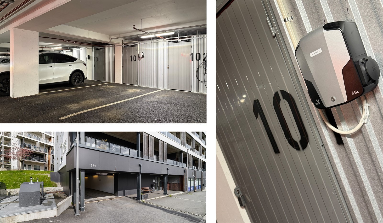Leiligheten har tilhørende garasjeplass i lukket garasjeanlegg m/tilhørende sportsbod. Galleribilde