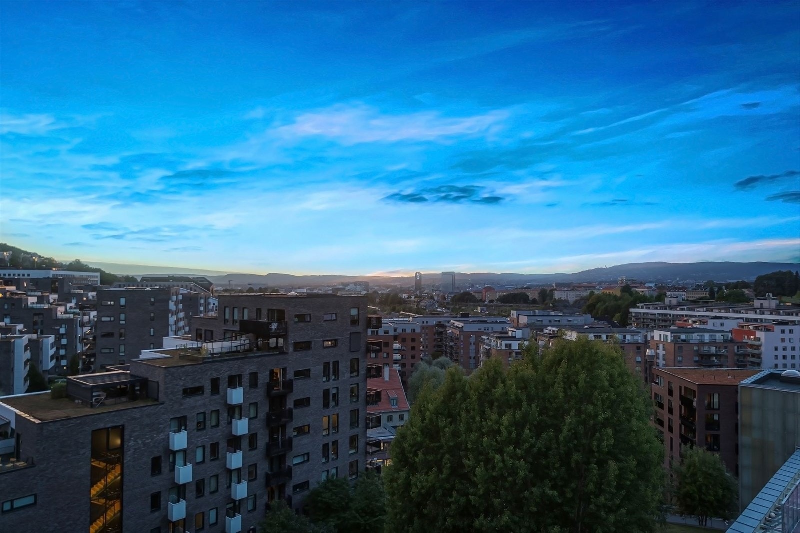 Spektakulær utsikt over Oslo by. Galleribilde