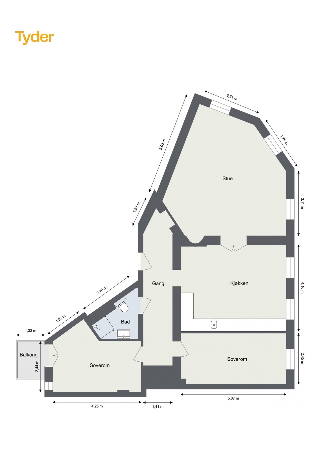 Plantegning 3. etasje Galleribilde