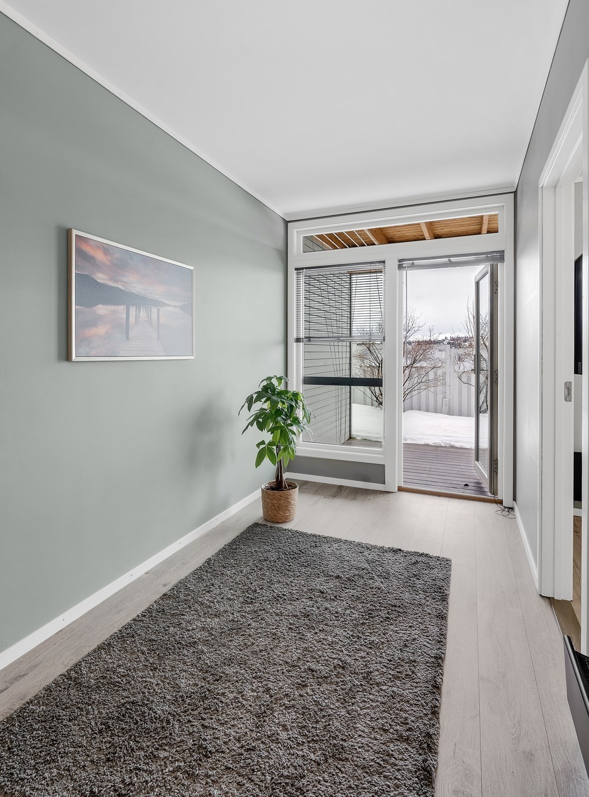 På første plan har du utgang til boligens markterrasse og hage. Galleribilde