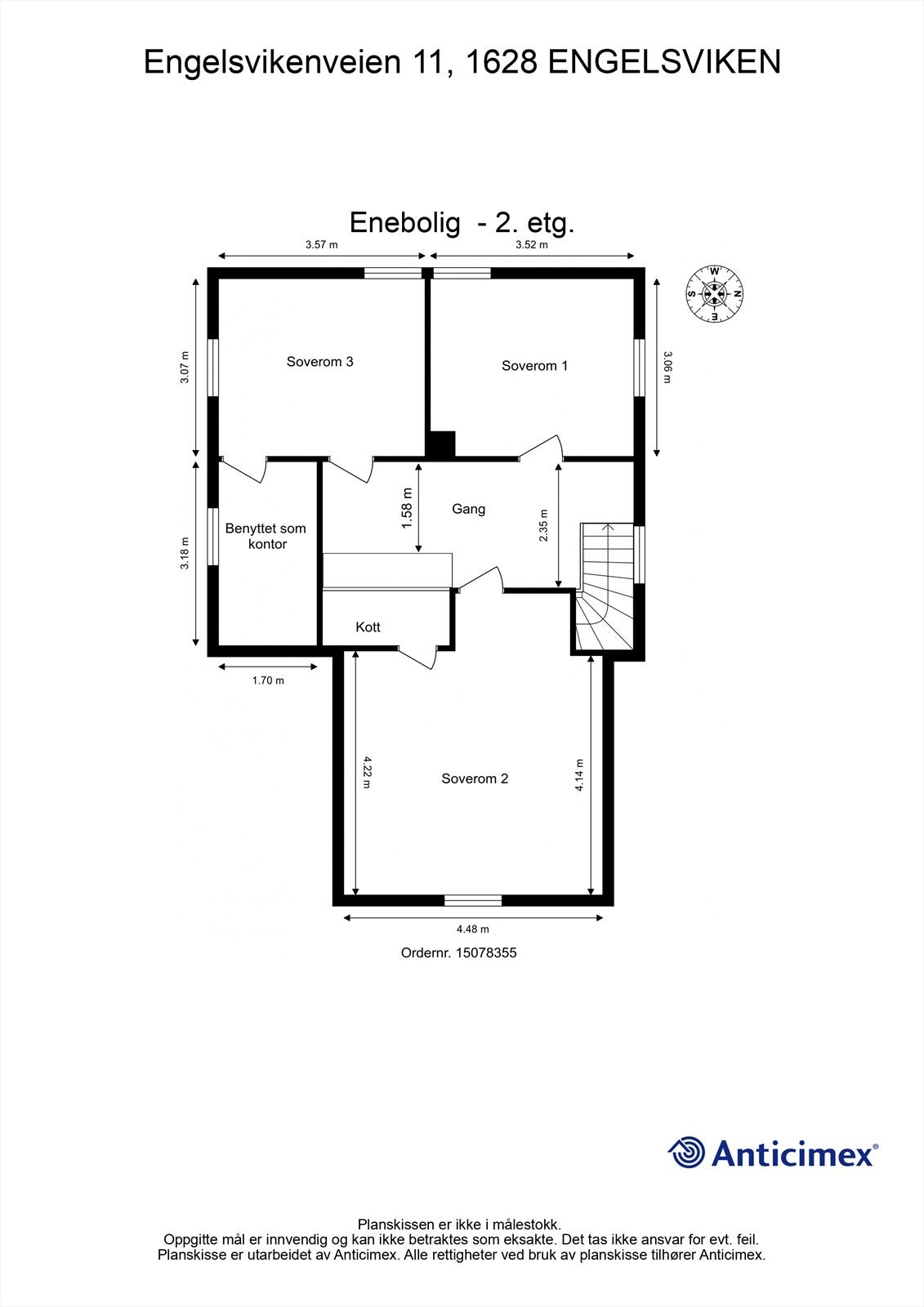 Veiledende skisse av andre etasje. Galleribilde